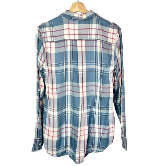 NEW Woolrich Desert Sunset Blue & Pink Plaid Button Down Long Sleeve M - Picture 2 of 3